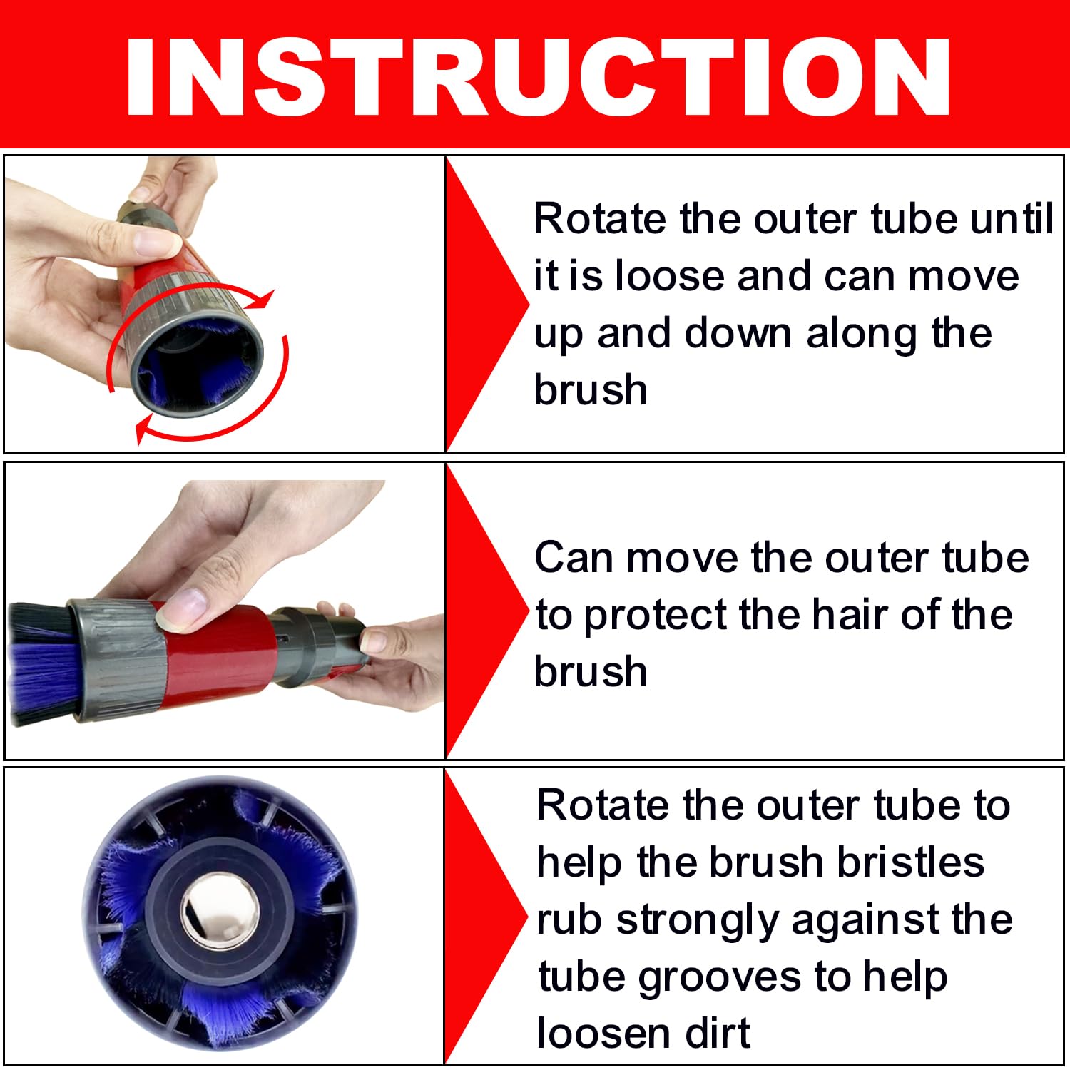 Premium Dyson Vacuum Brush Attachments for Car Detailing, Figurines & Furniture - Traceless Dust Brush & Horsehair Dusting Brush for V7 V8 V10 V11 V15 - Perfect for Auto Interiors, Collectibles & Home Decor Cleaning