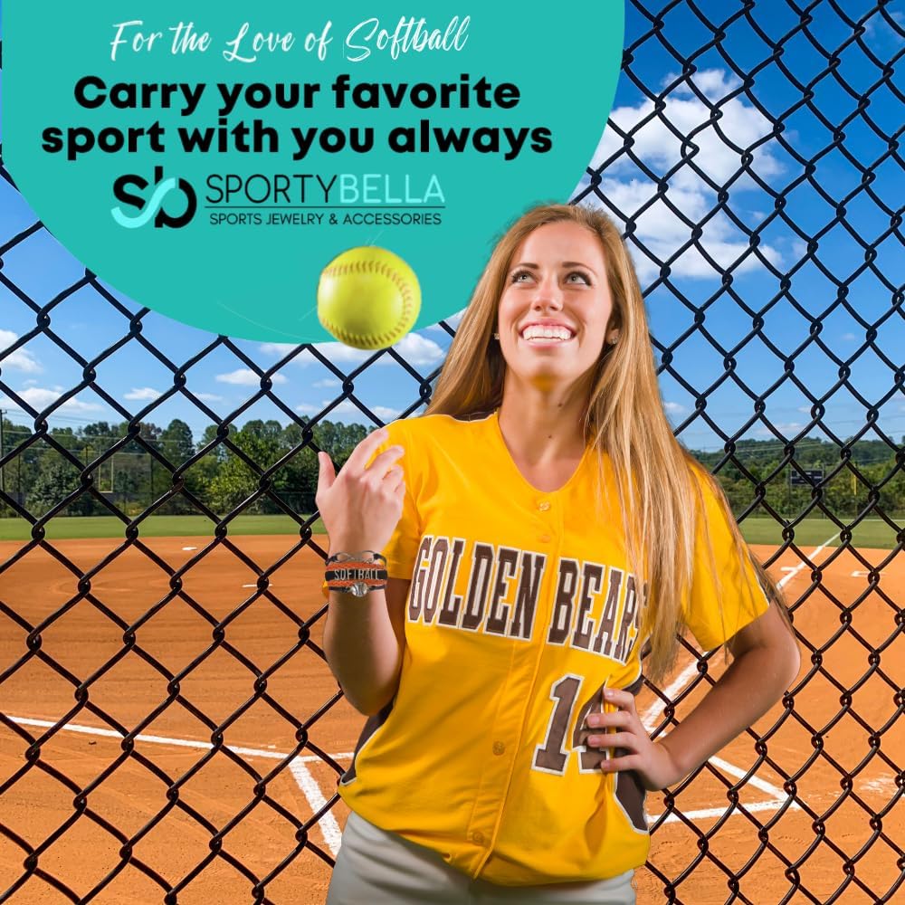 Sportybella Adjustable Silver Softball Charm Bracelet - 'She Believed She Could So She Did' Graduation Jewelry Gift for Softball Players & Graduates | Perfect for Graduation Ceremonies, Team Celebrations & Inspirational Gifts