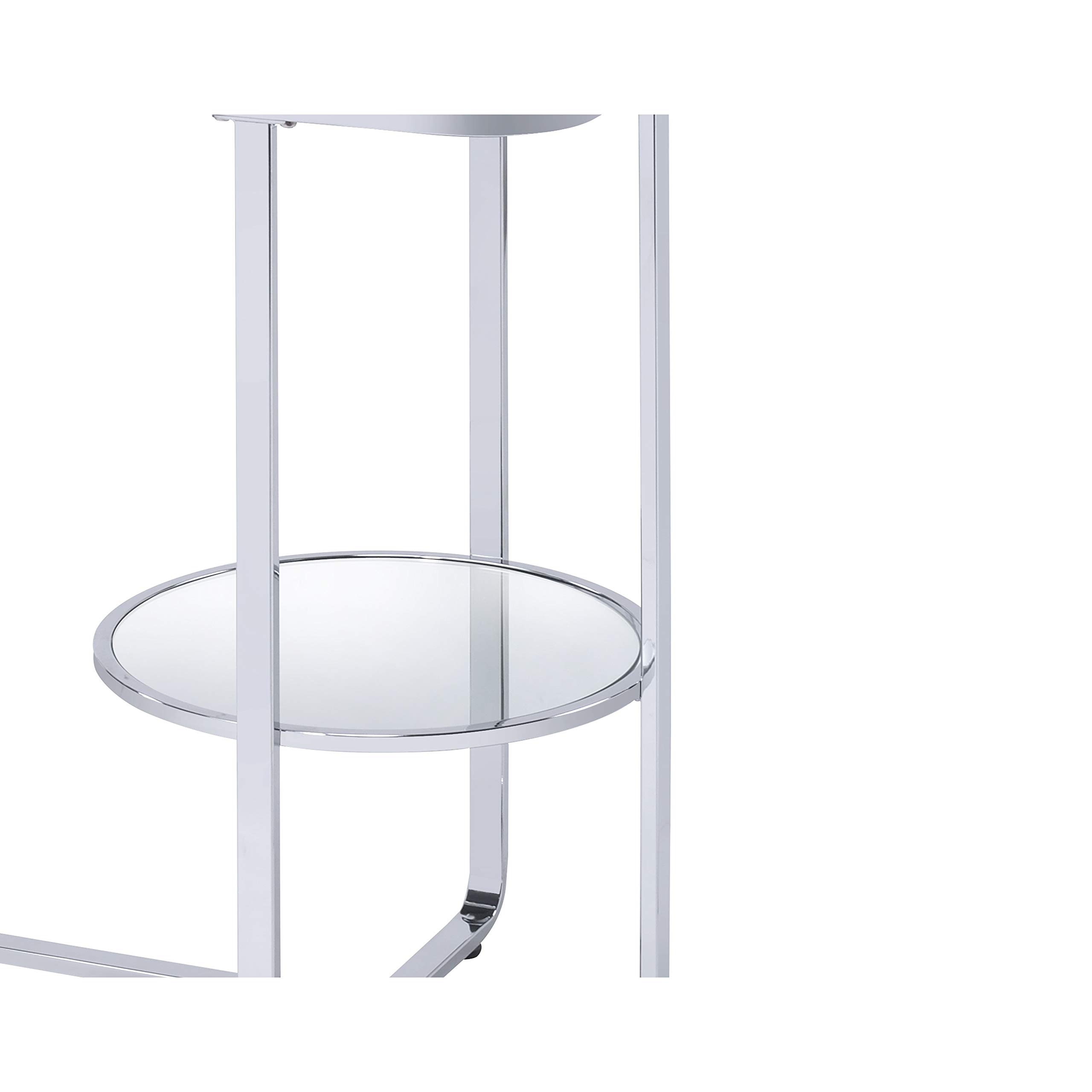 Modern Silver Metal Sofa Table with Clear Glass Top - Contemporary Rectangle Design for Living Room, Entryway, or Office Storage and Decor