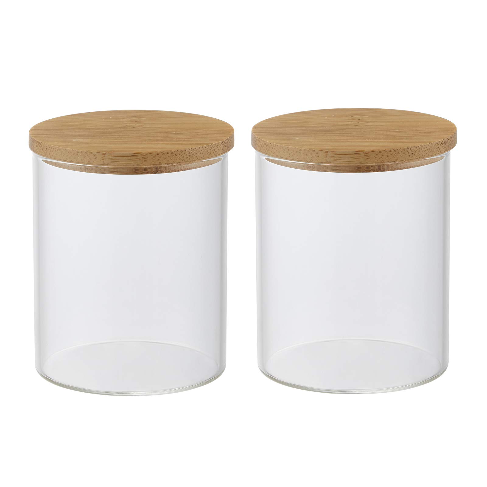 Glass Q-Tip Holder with Vanity Tray | Apothecary Jar Bathroom Organizer for Cotton Balls, Swabs, Hair Ties & Jewelry | Countertop Storage Solution for Bathroom, Vanity & Makeup Station