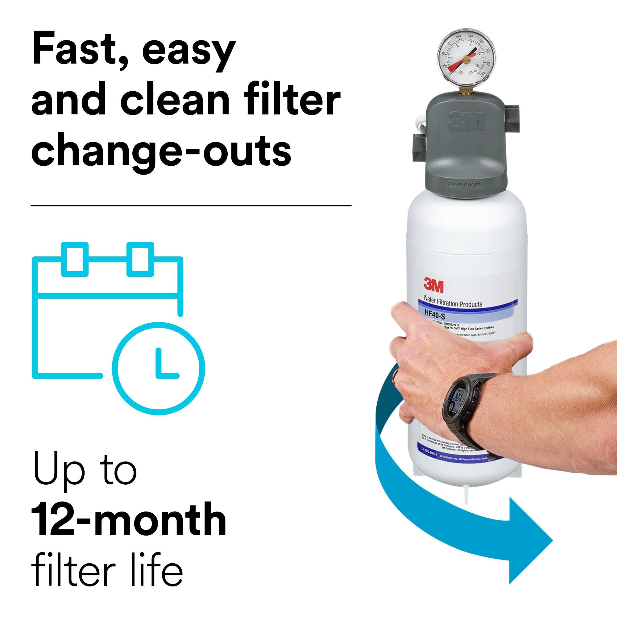 Cuno ICE140-S Single Cartridge Water Filter System for Home, Office, and Industrial Use - Pure Drinking Water Solution