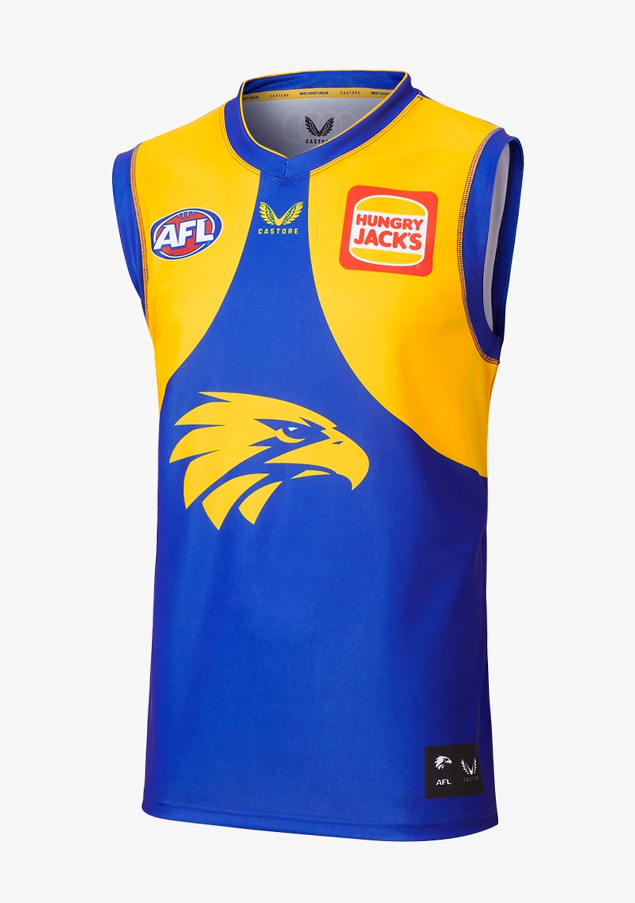 Castore West Coast Eagles Youth Home Guernsey Jersey - Authentic AFL Football Uniform for Kids | Perfect for Games, Fan Events & Sports Enthusiasts