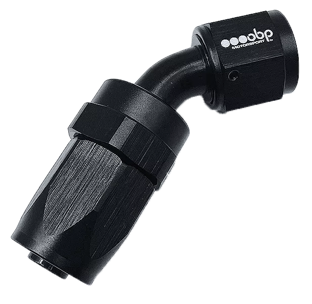 45 Degree CPE Hose End Fitting Black AN 12 - High Pressure Fuel & Oil Hose Connector for Automotive, Marine & Industrial Applications