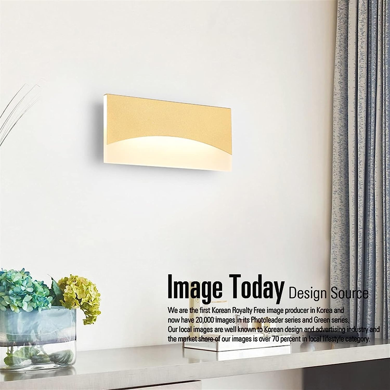 TADIBU LED Acrylic Wall Light 7W 3000K Warm White - Modern Wall Sconce for Bedroom, Living Room, Hallway - Gold Finish Indoor Mounted Lighting Fixture (Perfect for Ambient Lighting in Home Decor)