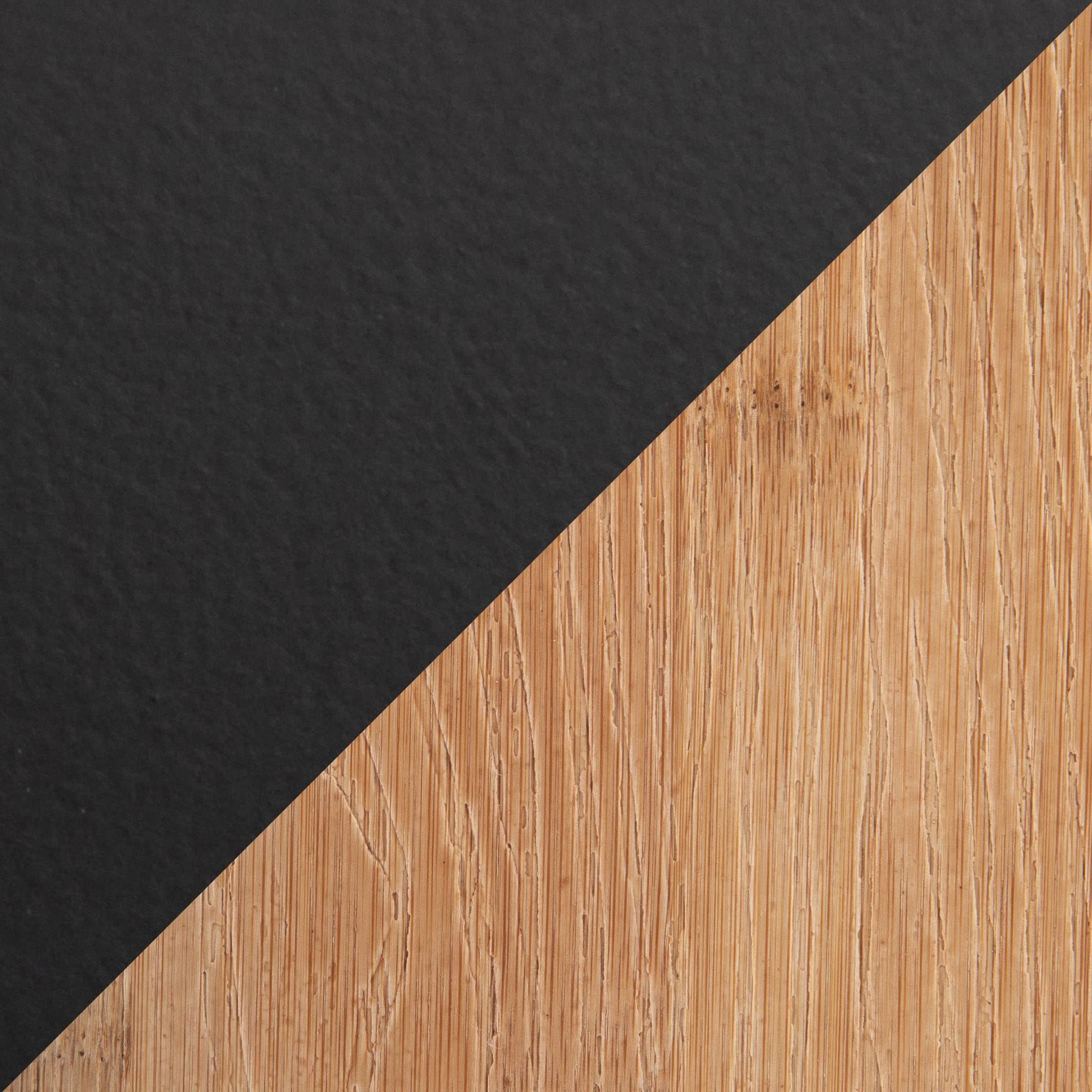 LumiSource Roman Natural Wood Desk - Modern Home Office & Computer Desk in Black | Small Contemporary Desk for Bedroom, Gaming & Workspace | Perfect for Remote Work, Study & Small Spaces
