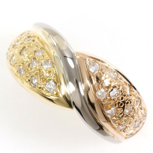 18K Yellow Gold, White Gold & Pink Gold Diamond Ring for Women - Elegant Engagement, Wedding & Anniversary Jewelry Gift