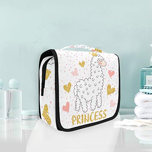 Premium Hanging Travel Toiletry Bag - Waterproof Cosmetic Organizer for Women & Men, Llama Print Makeup Case with Multiple Pockets - Perfect for Vacation, Gym, Camping & Business Trips