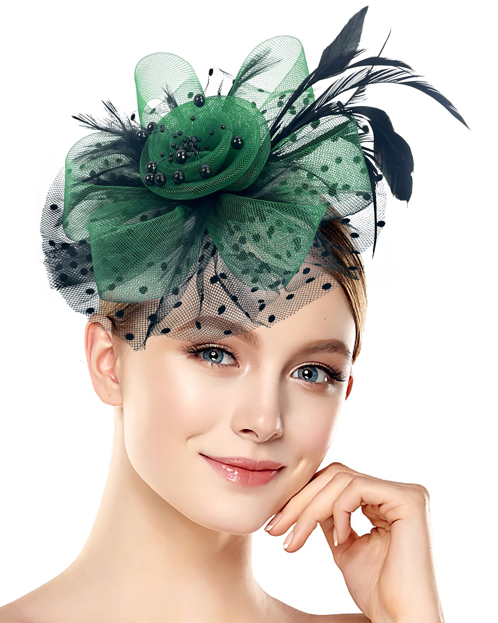 Vintage 1920s-1950s Floral Fascinator Hat for Women - Elegant Tea Party Headband, Bridal Shower Accessory, Wedding Guest Hat & Halloween Costume - Perfect for Themed Events, Gatsby Parties and Retro Occasions