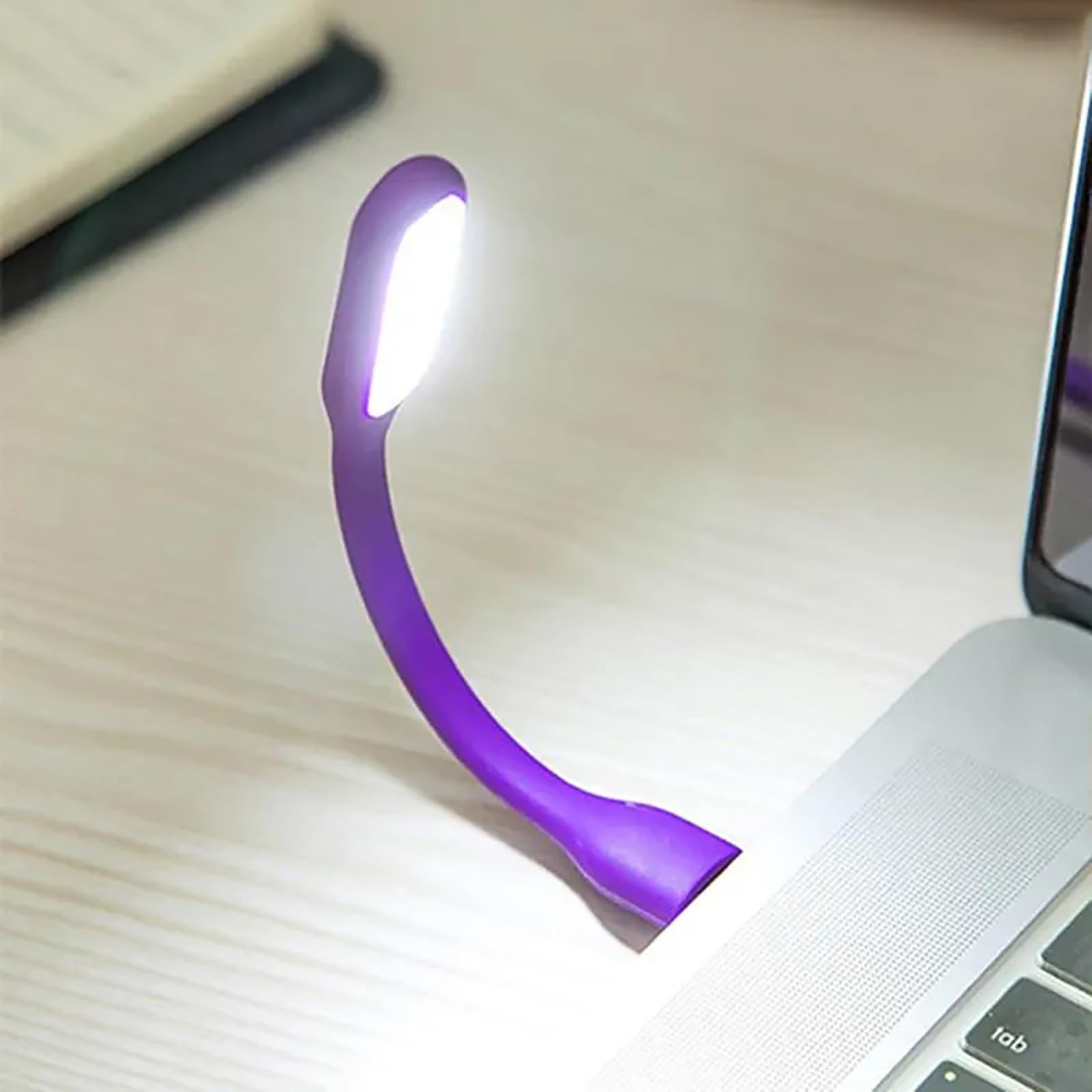 Sokelinn 6-LED Mini USB Reading Light - Portable & Flexible Eye-Caring Book Light for Night Reading, Powered by USB for Laptop, Power Bank - Bendable Night Light (2-Pack, Purple) - Perfect for Bedside, Study Desk, Travel & Camping