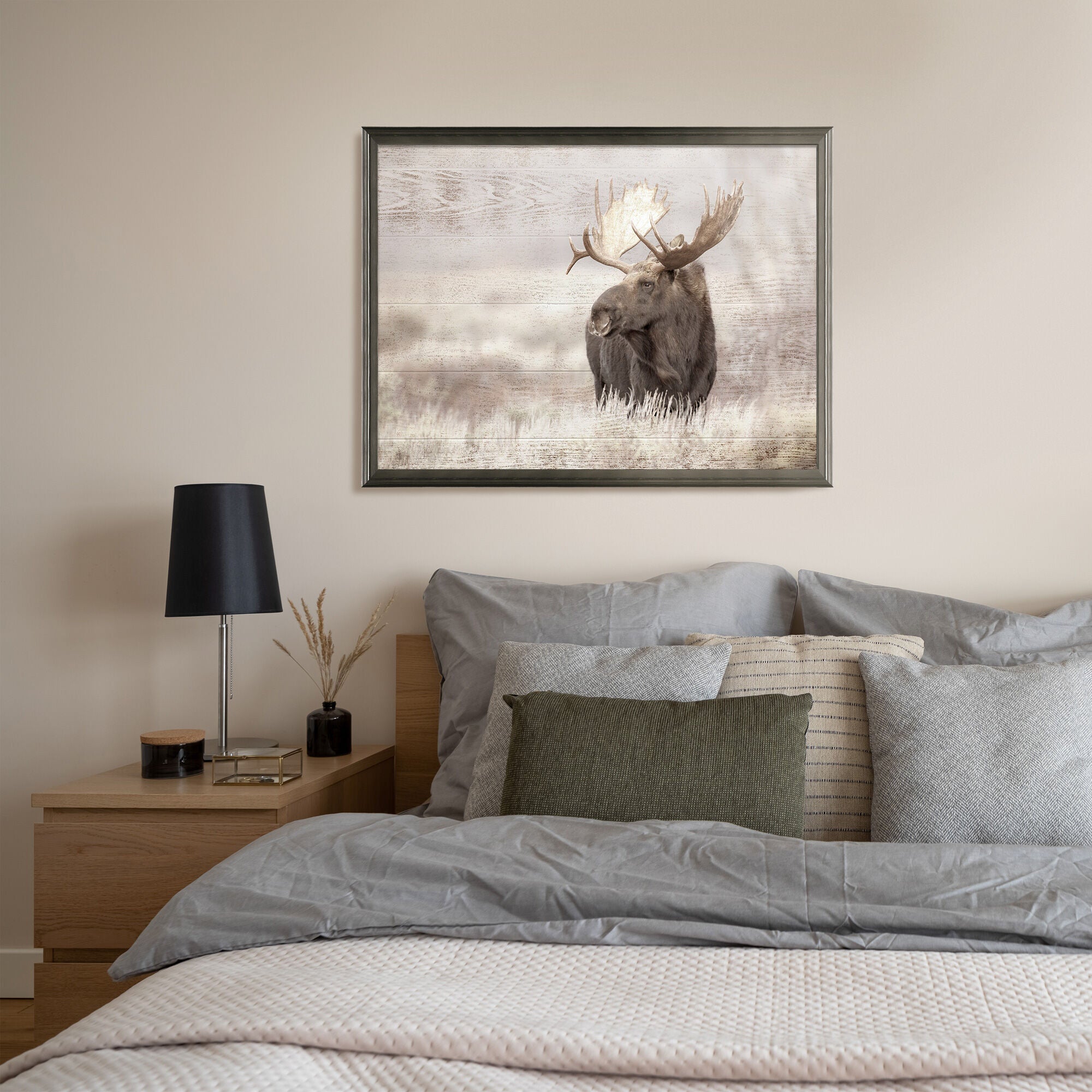 Stylish Moose Wall Art Decor - Handcrafted Wooden Animal Art for Cabin, Lodge & Rustic Home Decor - Perfect for Living Room, Bedroom & Office
