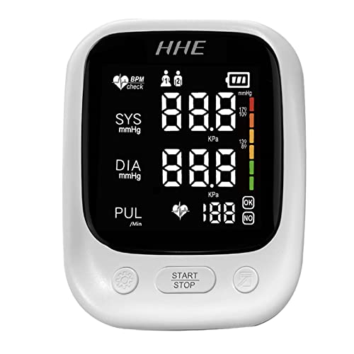 Automatic Blood Pressure Monitor for Upper Arm - Digital BP Machine with Large Backlit LCD Display, Standard Adult Cuff (White) | Home Use, Doctor's Office & Health Monitoring
