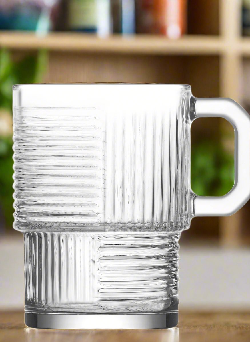 2.75x4 Inch 9OZ Glass Tea Mug - 1 Piece, Perfect for Hot Tea, Coffee & Iced Beverages at Home or Office