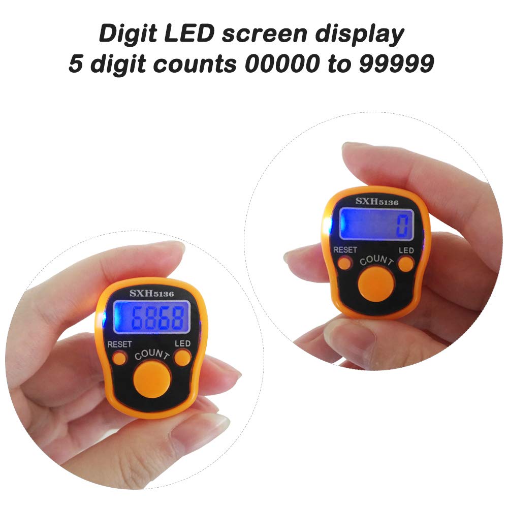 AFUNTA 7-Pack Digital LED Finger Counter for Sports & Events