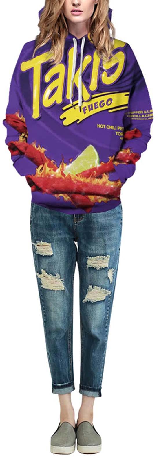 Keasmto 3D Ramen Chicken Noodle Soup Hoodie - Unisex Beef Print Sweatshirt for Men & Women | Soft Cotton Pullover | Cute Foodie Fashion for Casual Wear & Anime Lovers