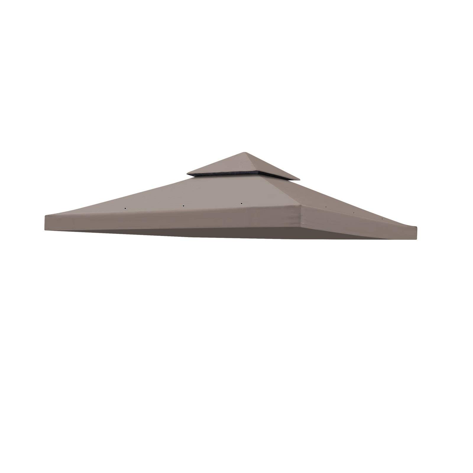 BenefitUSA 10'X10' Gazebo Replacement Canopy Top Cover - Taupe Polyester Double Tier Sunshade for Outdoor Garden, Patio & Pavilion | Perfect for Backyard BBQs, Poolside Lounging & Outdoor Entertaining