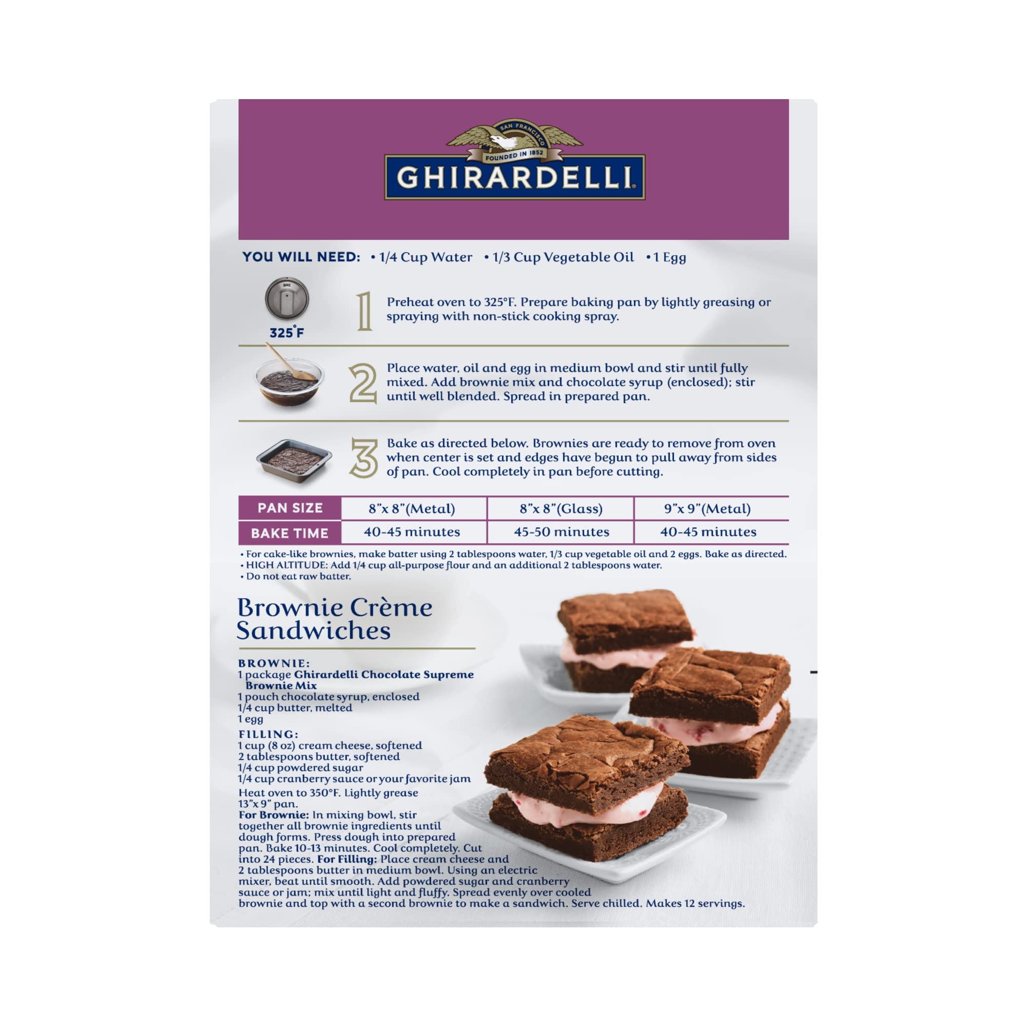 Ghirardelli Chocolate Supreme Brownie Mix with Chocolate Syrup - 18.75 oz (Pack of 12) | Premium Baking Mix for Homemade Brownies, Desserts & Gifts | Perfect for Parties, Holidays & Family Treats