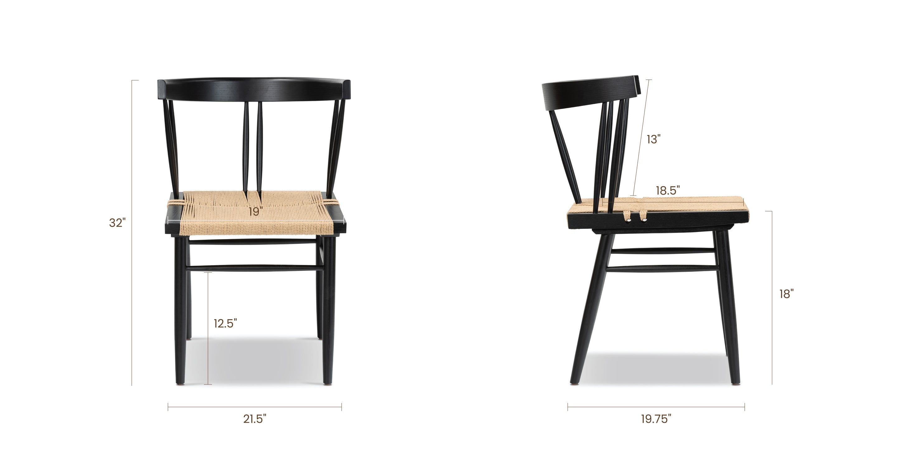 Ferrara Modern Dining Chair - Upholstered Fabric Seat, Sturdy Wooden Legs - Perfect for Kitchen, Dining Room, and Home Office - Comfortable & Stylish Seating Solution