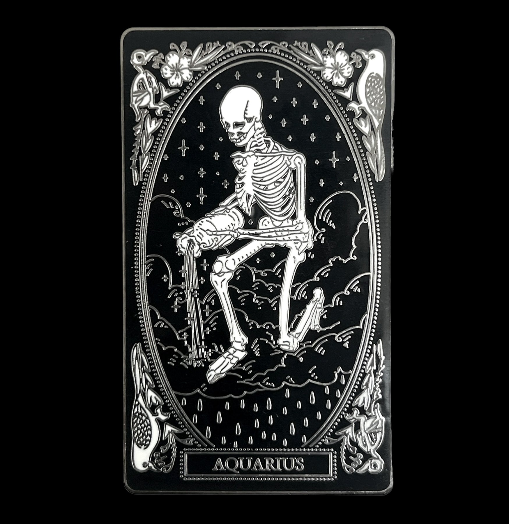 Skeletal Zodiac Pin - Gothic Zodiac Sign Brooch for Jackets, Bags & Accessories - Perfect for Goth Fashion, Cosplay & Alternative Style Outfits