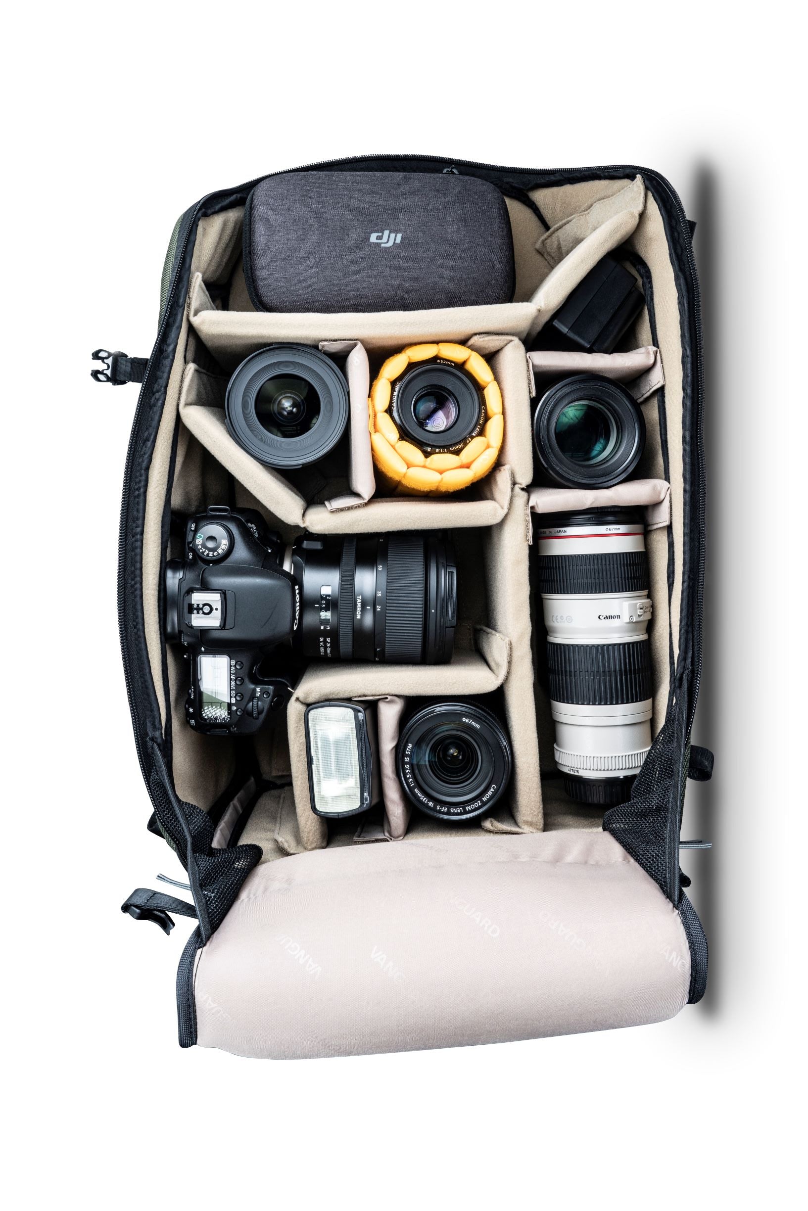 VEO SELECT 48BF Professional DSLR Camera Backpack for Photographers - Waterproof Green Photography Bag with Customizable Dividers | Perfect for Travel, Hiking & Outdoor Photography