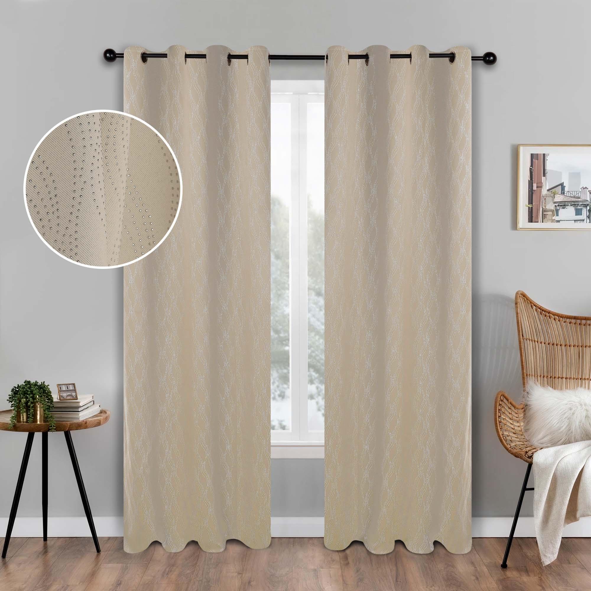 Zuri Textured Washable Blackout Curtains for Bedroom - Thermal Insulated Room Darkening Window Drapes (Set of 2 Panels) - Perfect for Nursery, Home Theater & Light Sleepers