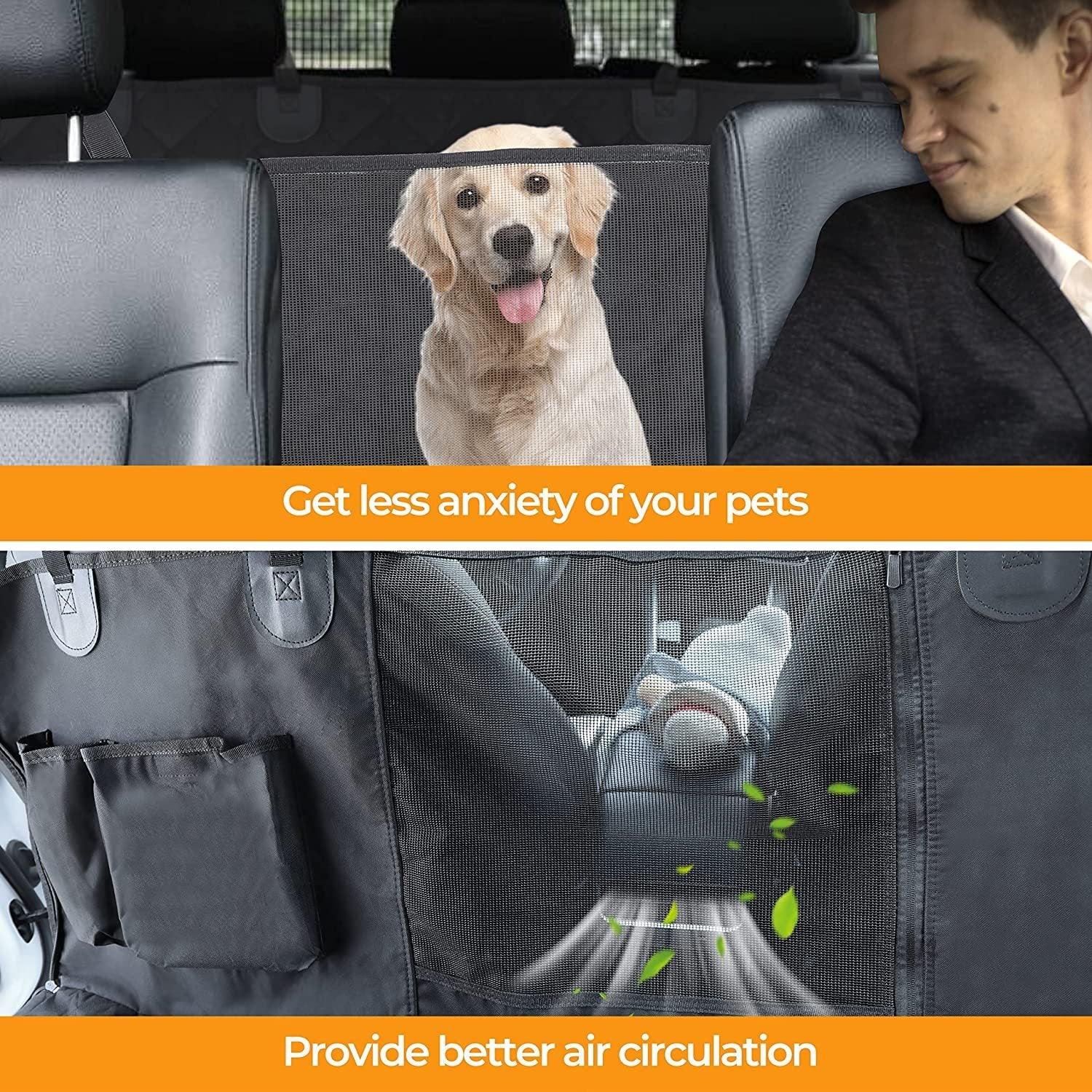 Premium Waterproof Dog Car Seat Cover for Back Seat - Scratchproof & Nonslip Pet Hammock with Mesh Window - Fits Cars, Trucks & SUVs - Protect Your Vehicle from Dirt, Hair & Scratches - Perfect for Road Trips, Daily Commutes & Pet Adventures