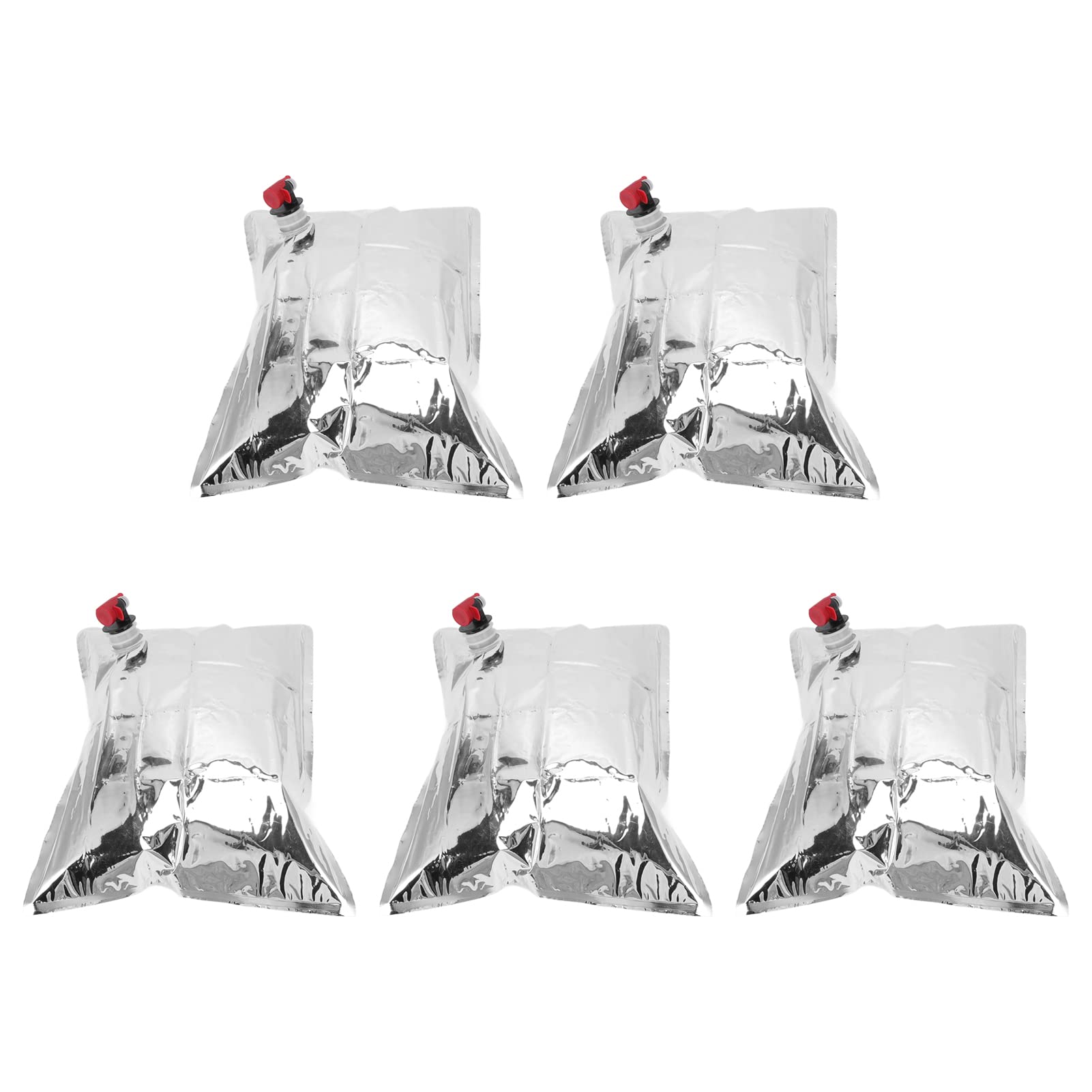 5-Pack Tomantery Liquid Jug Bags with Tap - Space Saving, Durable Freezing Water Storage Containers for Emergency, Work & Party Use | Portable Water Dispenser for Camping, Outdoor Events & Home Preparedness
