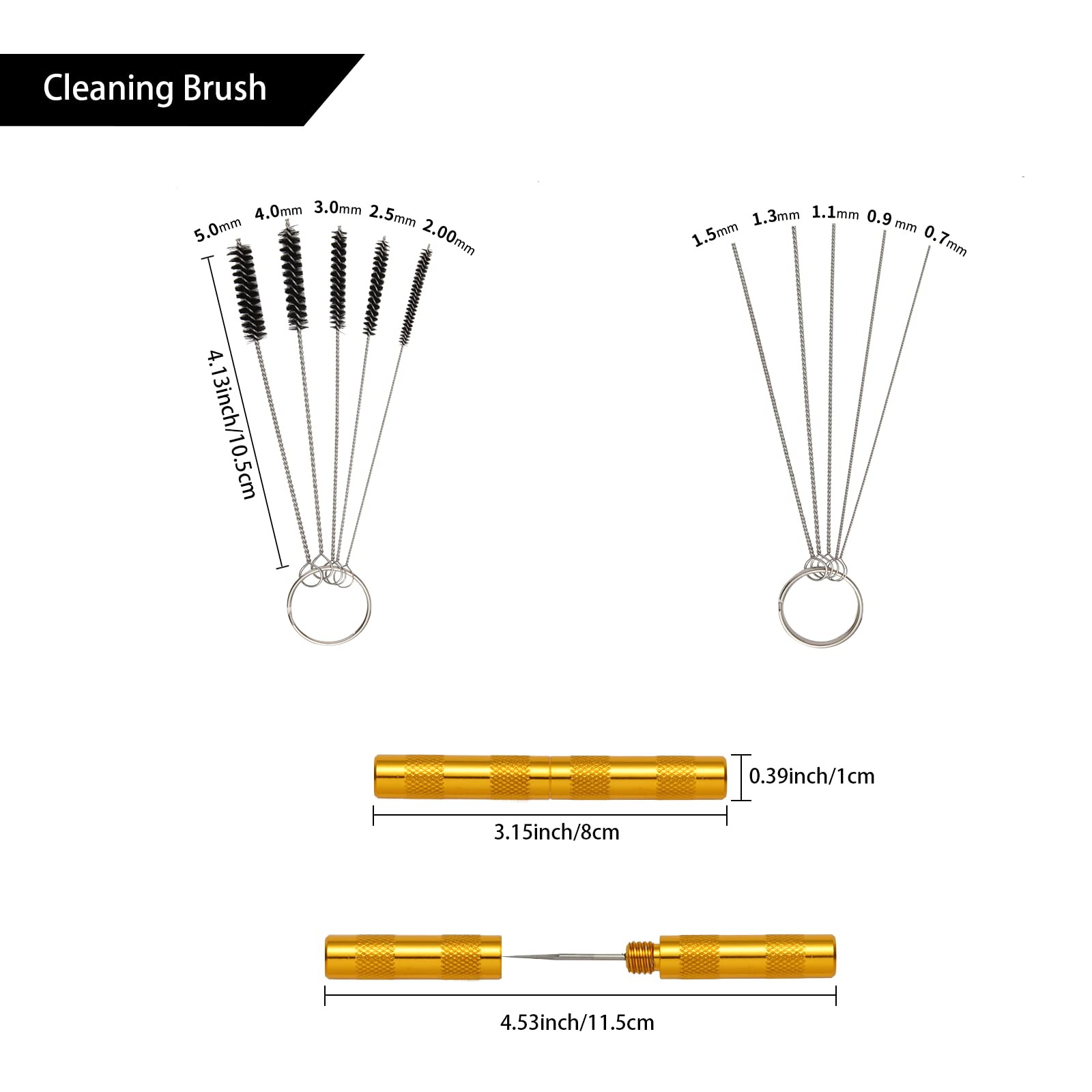 Airbrush Cleaning Kit with Holder, Brushes & Needles for Artists