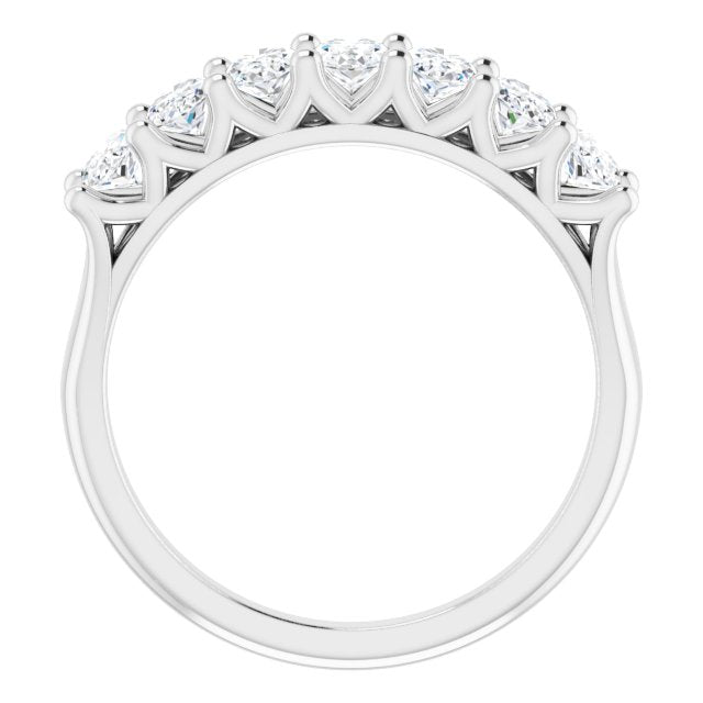 1.47 Carat Oval Cut Diamond Wedding Band - 7 Stone Split Shank Engagement Ring for Women, Bridal Jewelry, Anniversary Gift | Perfect for Proposals, Weddings & Special Occasions
