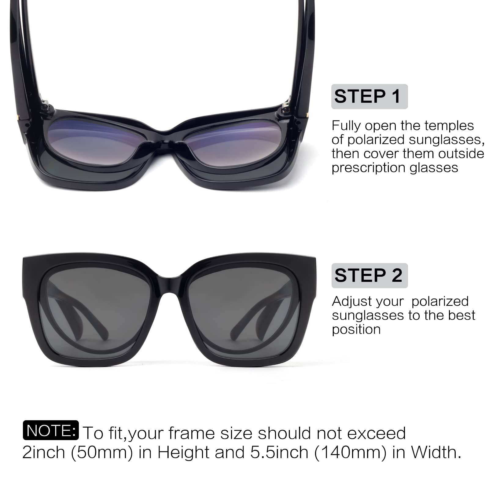 Polarized Square Sunglasses for Women - UV Protection, Lightweight & Fit Over Glasses - Perfect for Driving, Beach & Outdoor Activities