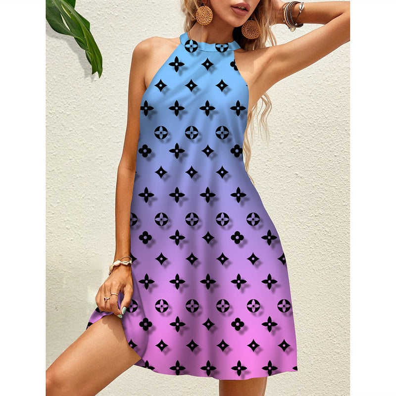 Boho Beach Sundress for Women - Flowy Summer Maxi Dress with Pockets, Perfect for Beach Vacation, Pool Party & Casual Outings