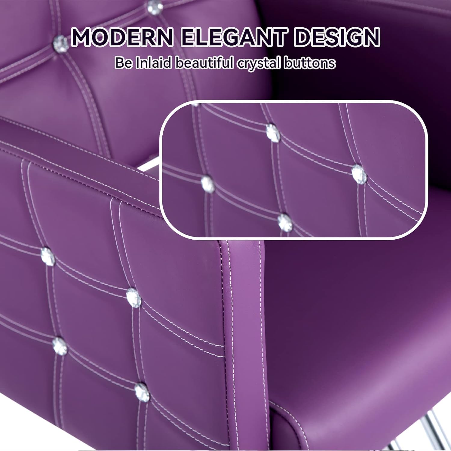 Purple Hydraulic Salon Chair - Adjustable Height Styling & Barber Chair for Home & Professional Use - Multifunctional Hairdresser Braider Chair for Women - Perfect for Salons, Home Styling & Hair Braiding