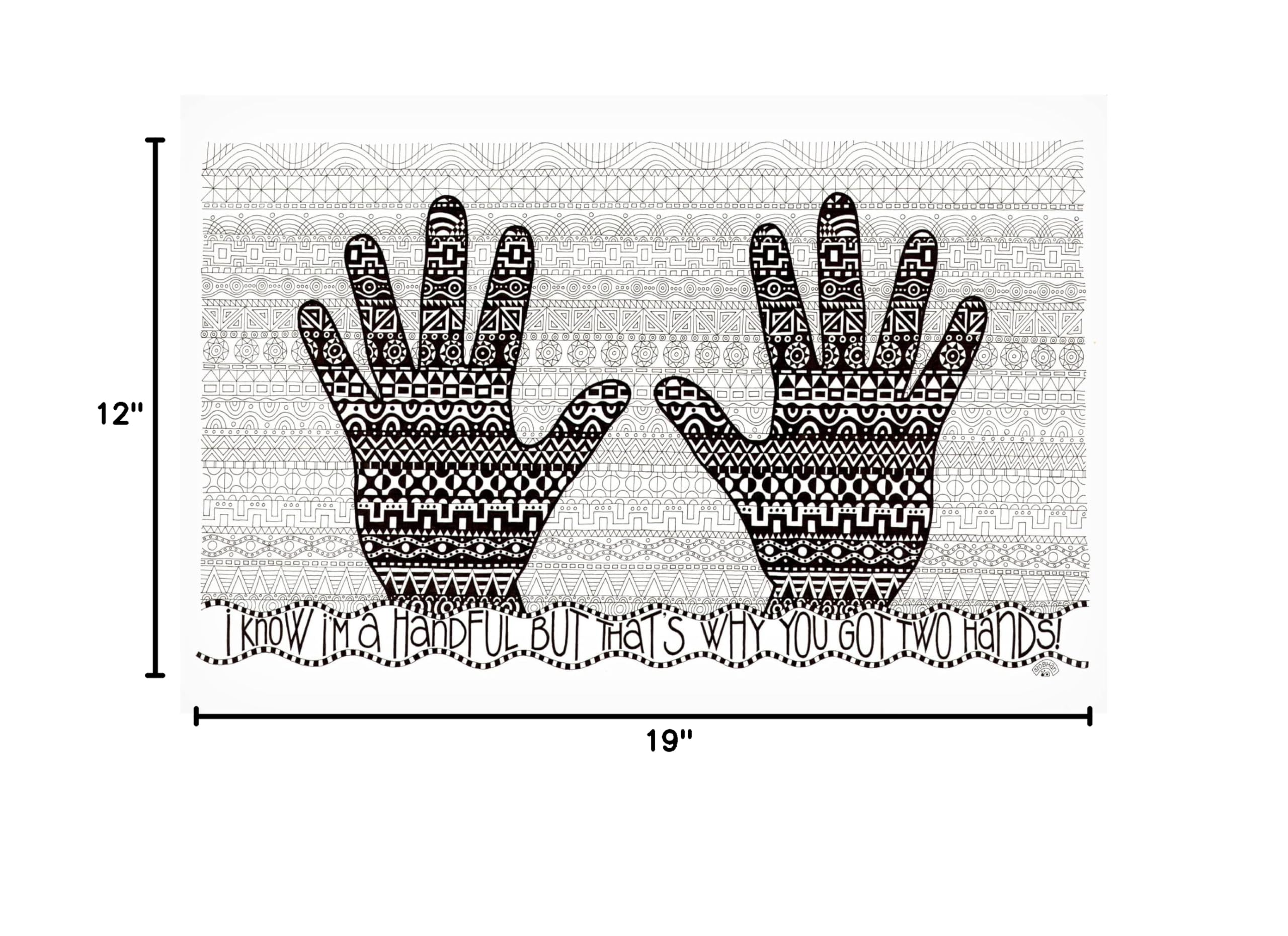 Trademark Fine Art 'Handful' by Siobhan - 12x19 Inches Stretched Canvas Wall Art - Modern Home Decor for Living Room, Bedroom & Office