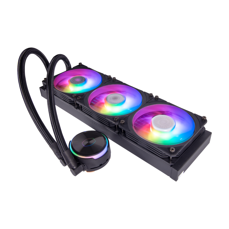 Cooler Master MLY D36M A23PZ R1 CM MasterLiquid PL360 Flux ARGB CPU Liquid Cooler - 360mm Radiator, RGB Lighting, High Performance Cooling for Gaming PC & Workstation (5-Year Warranty) - Perfect for Overclocking, Streaming & Intensive Tasks