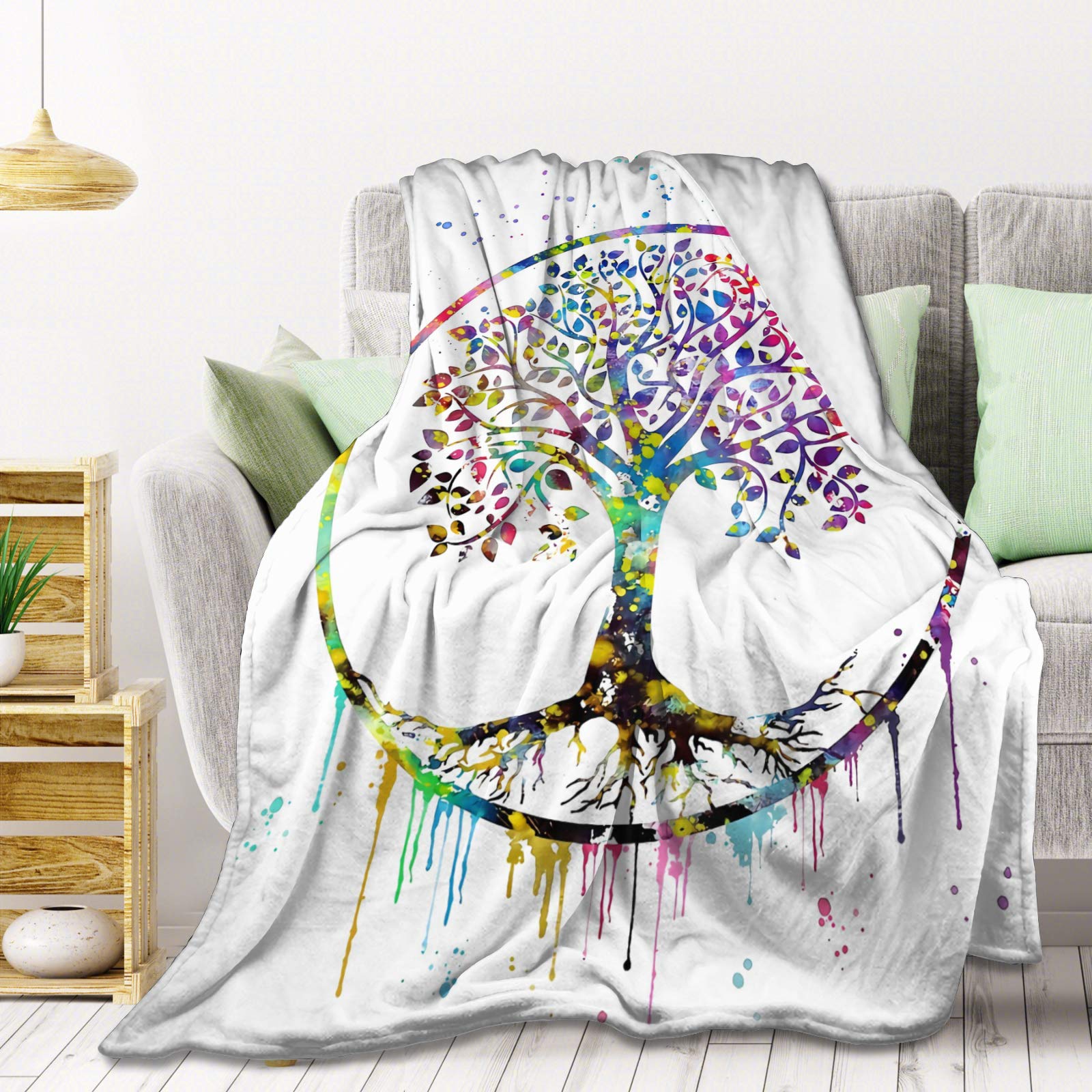 Lightweight Super Soft Tree Fleece Throw Blanket - 50