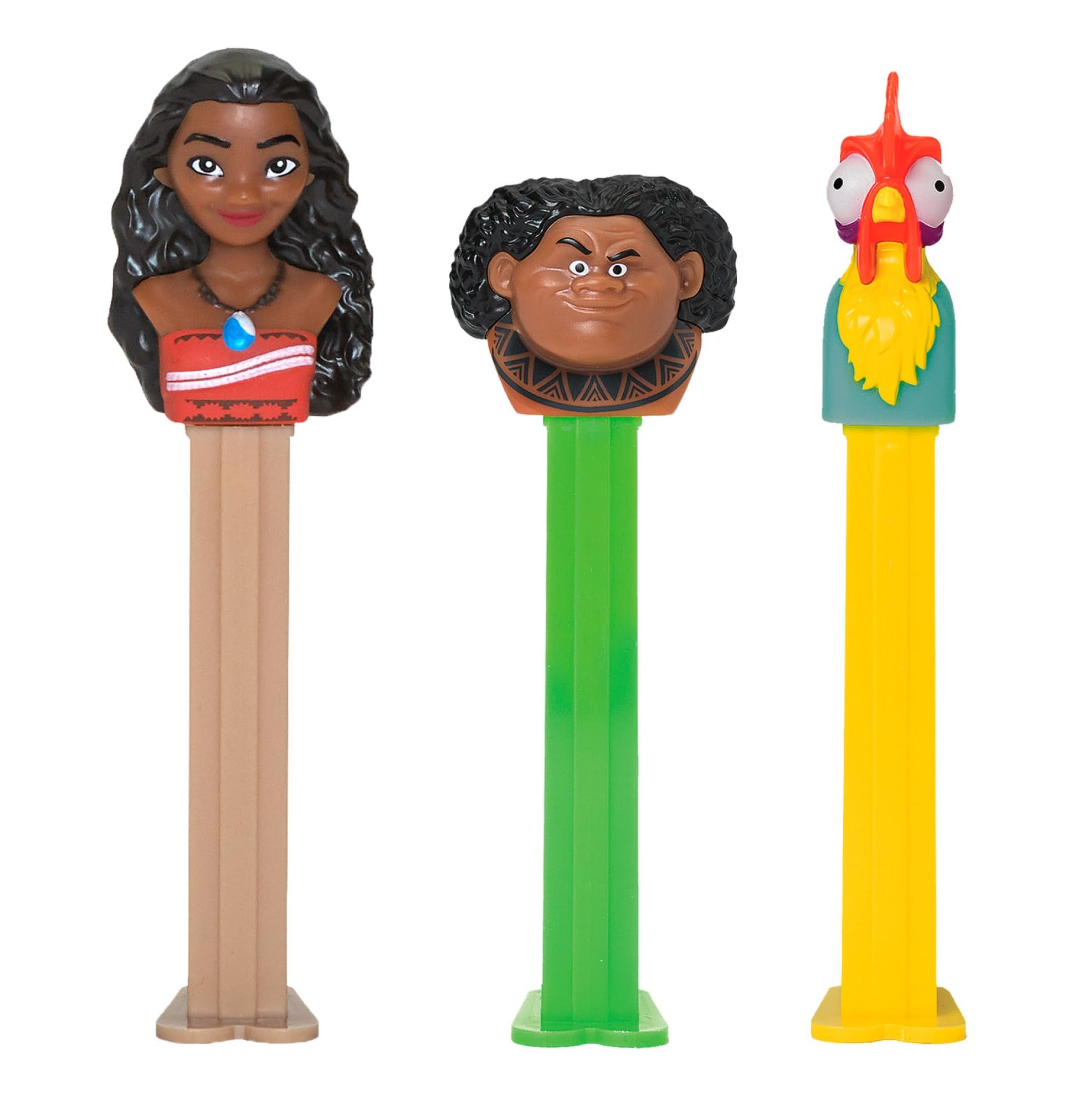 PEZ Moana Candy Dispenser Gift Set with Maui & Hei Hei Collectible Dispensers | Includes Extra Candy Refills | Perfect for Moana Themed Parties, Birthday Favors & Grab Bags | Disney Movie Character Candy Dispensers for Kids & Collectors