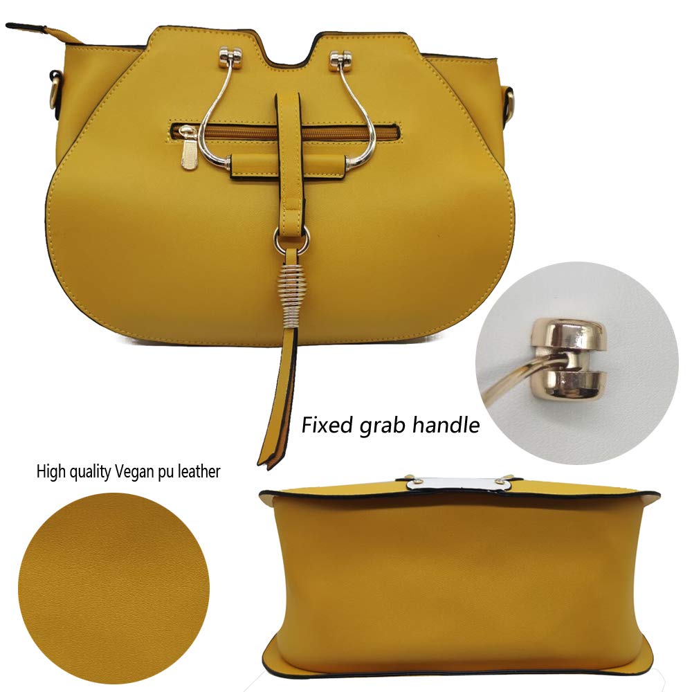 Women's Leather Tote Bag Set with Wallet & Makeup Bag - Work & Travel Purse