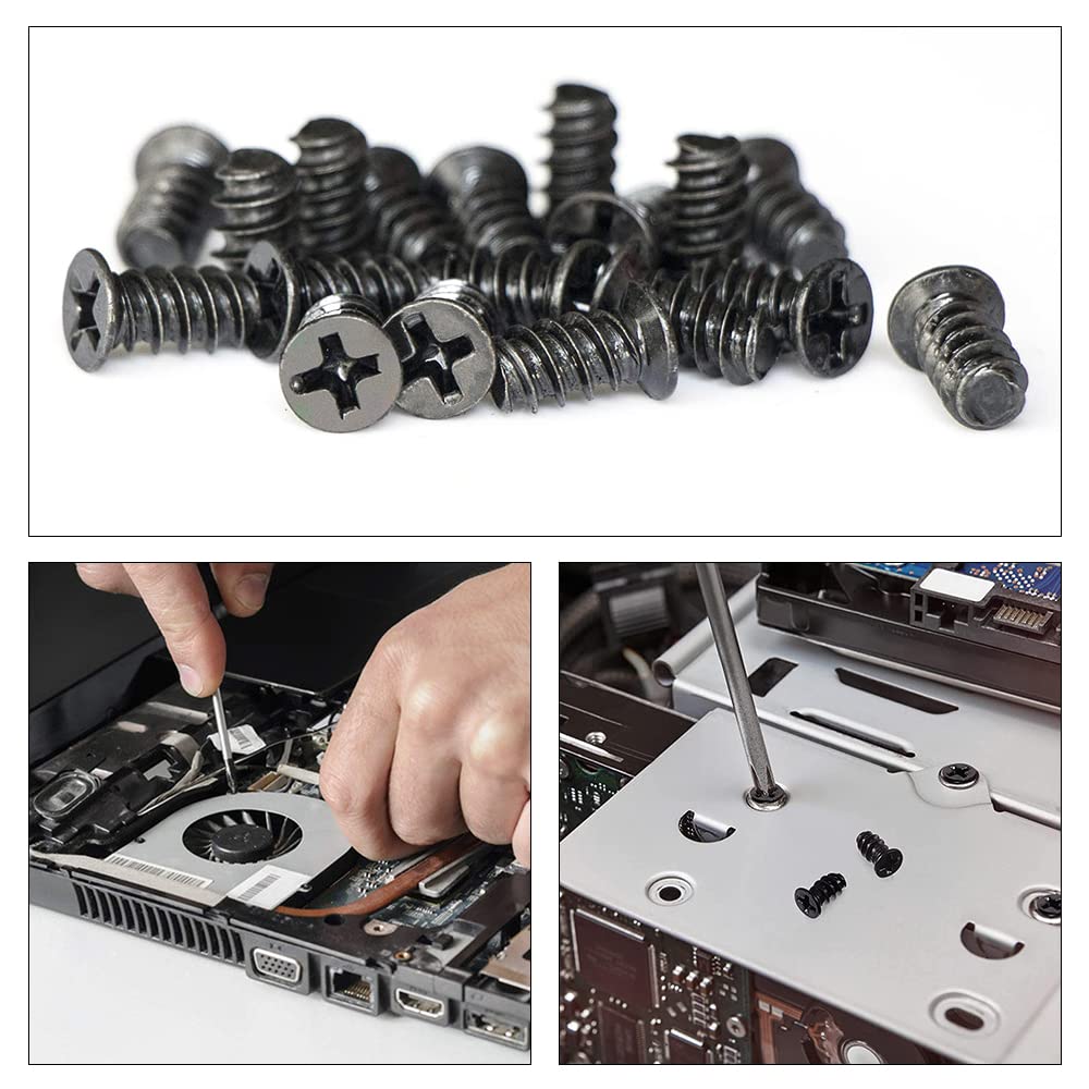 100 Pcs M5 x10 Black Computer Cooling Fan Mount Screws - PC Case Fan Screws for Optimal Airflow & Cooling Performance - Perfect for Gaming PCs, Workstations & DIY Computer Builds