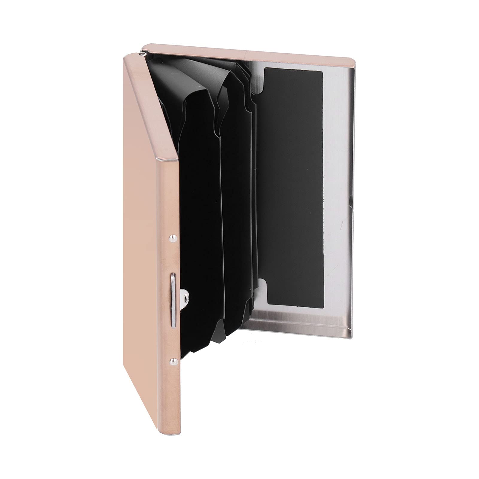Stainless Steel Credit Card Holder for Men & Women - Slim RFID Blocking Wallet with 6 Card Slots (Rose Gold) | Perfect for Travel, Business & Everyday Use