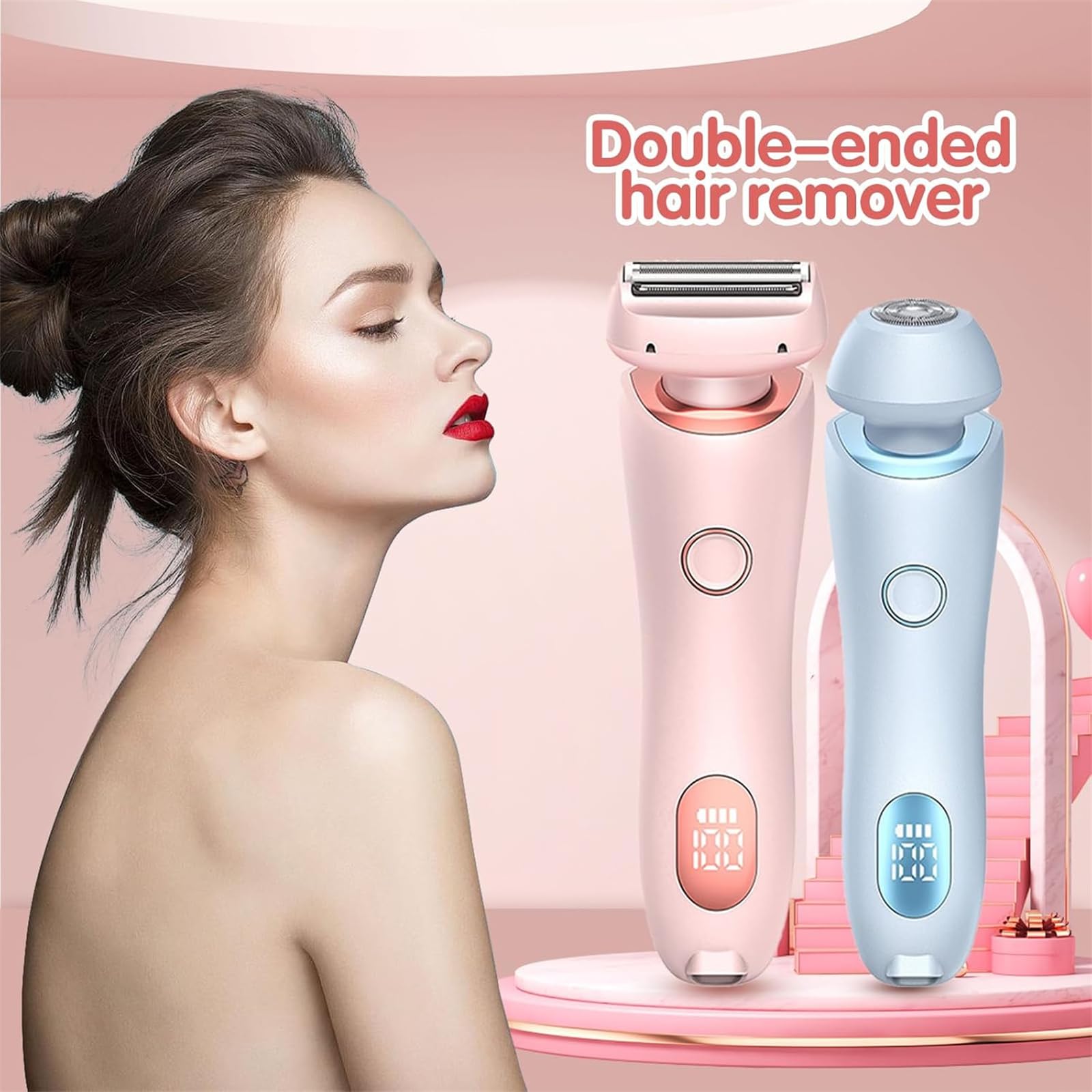 Beauty Bloom Electric Razor for Women - Waterproof Wet/Dry Shaver Pro with Pink Design - Perfect for Travel, Gym & Smooth Legs, Underarms & Bikini Line