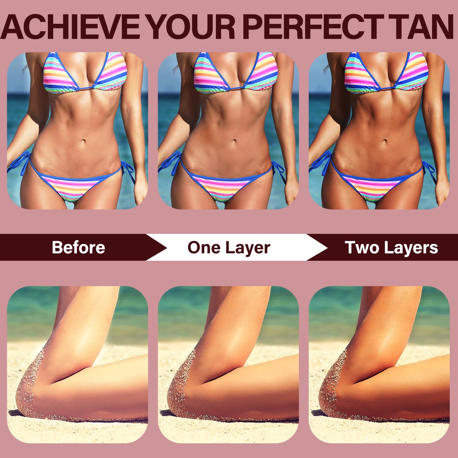 Best Intensive Tanning Gel for Instant Sunless Tan - Water-Resistant Self Tanner with Carrot & Coconut Oil - Enriched with Vitamin A & E for Deep Hydration - Perfect for Beach, Pool & Vacation Glow
