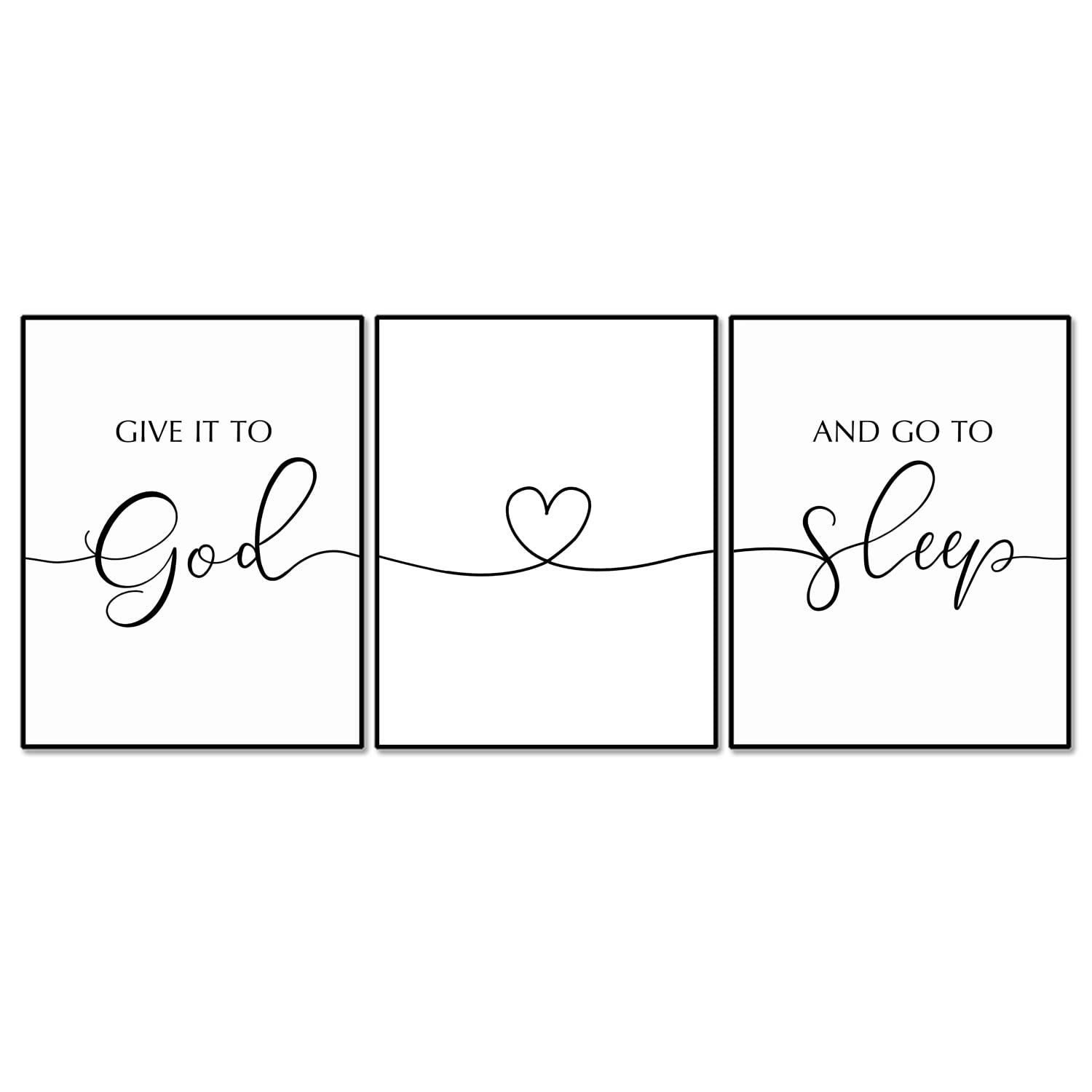Give It To God And Go To Sleep Sign - Inspirational Wall Art for Bedroom Decor - Unframed 11x14 Inch - Perfect Above Bed Decor for Master Bedroom, Nursery or Guest Room