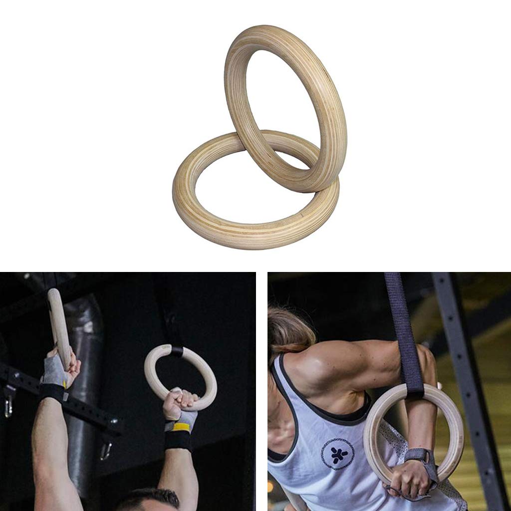 Wooden Gymnastic Rings - Heavy Duty 28mm/32mm Gym Rings for Strength Training, Pull Ups, Dips & CrossFit Workouts | Perfect for Home Gym, Outdoor Fitness & Functional Training
