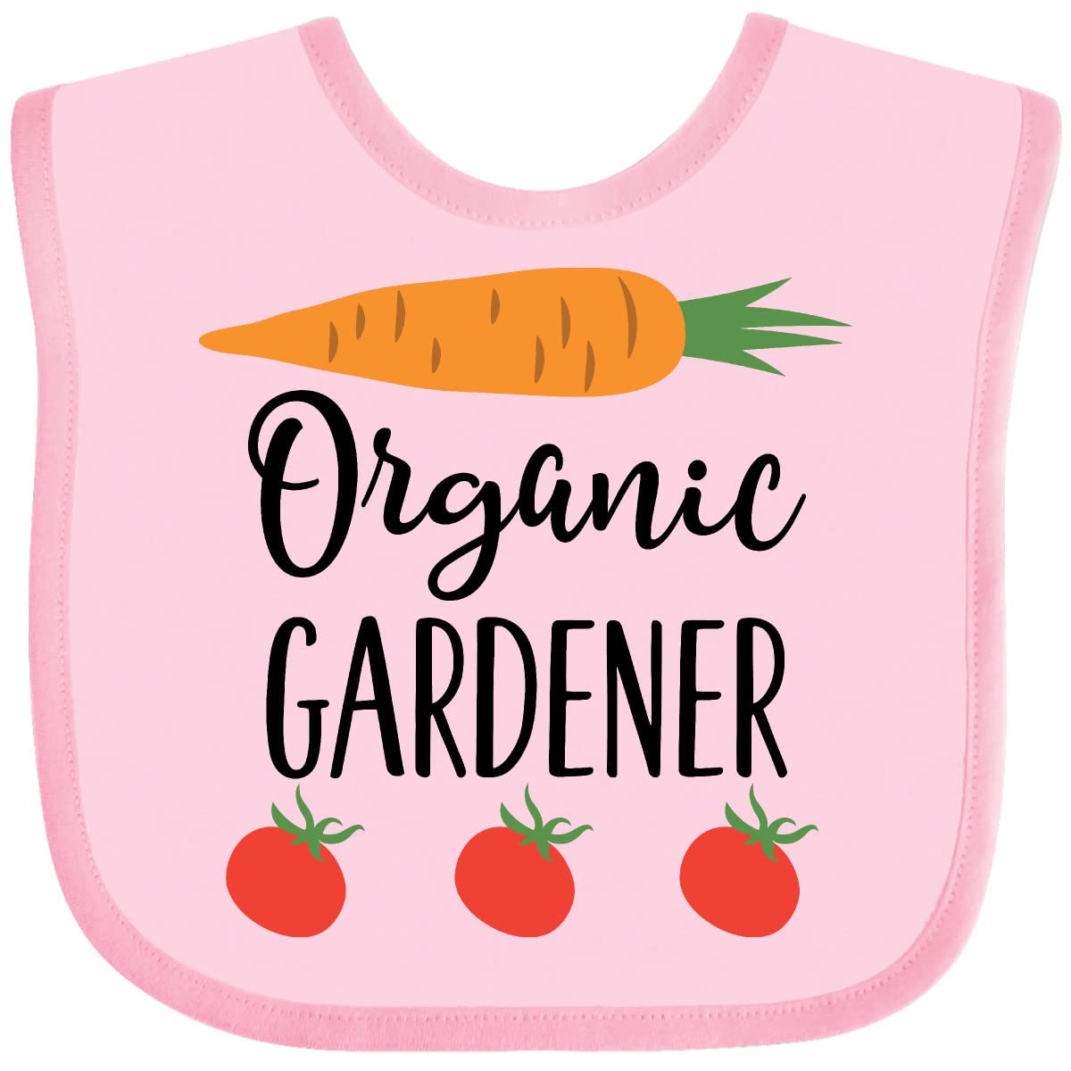 Inktastic Organic Gardening Baby Bib - Cute & Durable Cotton Bib for Infants & Toddlers - Perfect for Feeding, Mealtime, and Playtime - Great Gift for Garden Lovers & Parents