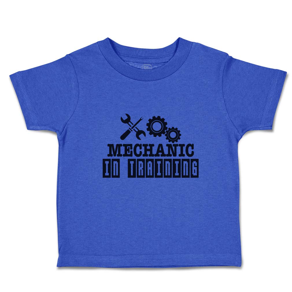 Mechanic in Training Toddler T-Shirt with Tools Print - Cute Spanner & Nuts Design for Baby Boys & Girls - Perfect for Playtime, DIY Projects & Pretend Play