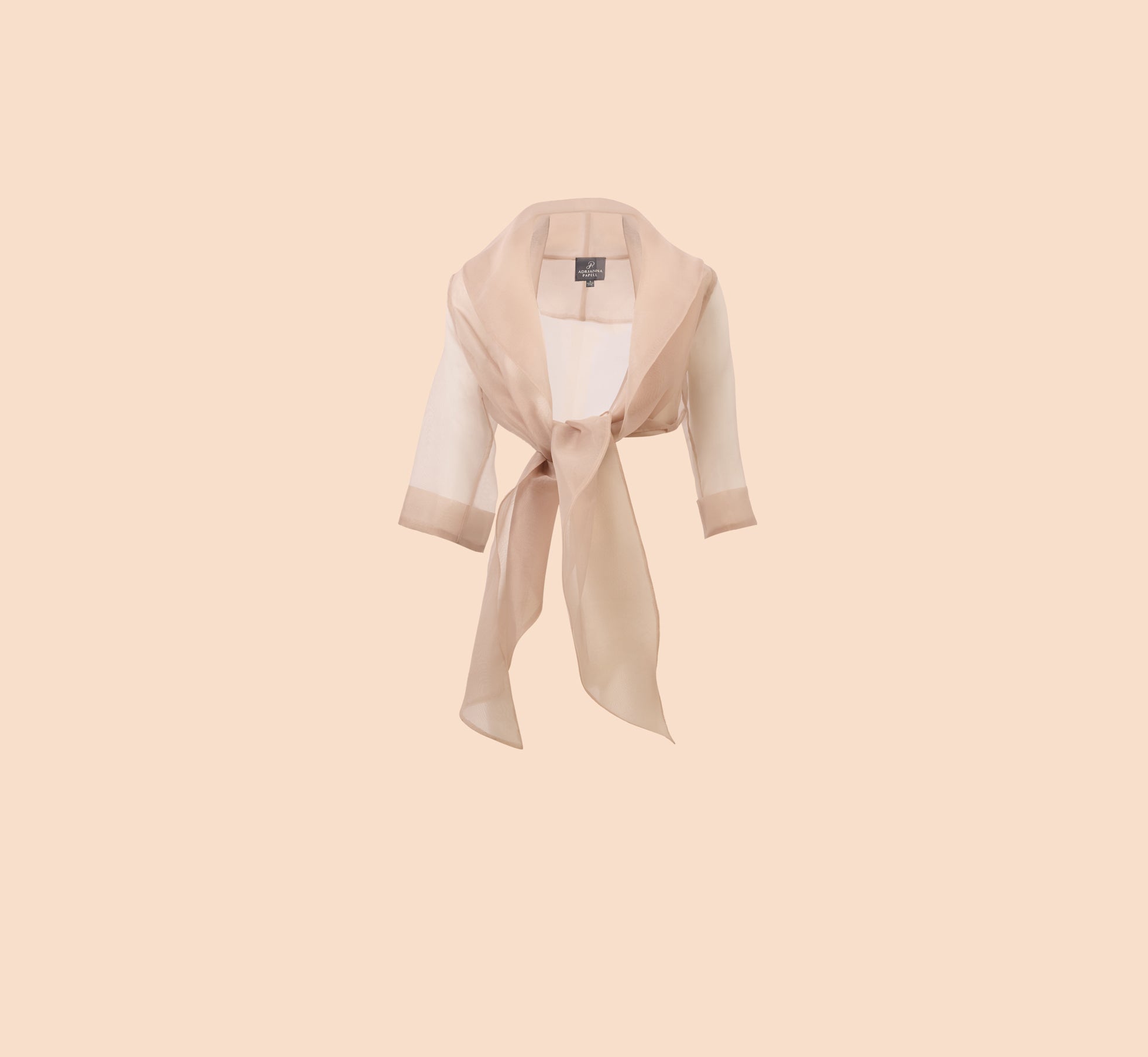 Champagne Short Sleeve Organza Wrap Jacket for Women - Elegant Evening Wear & Special Occasion Outfit