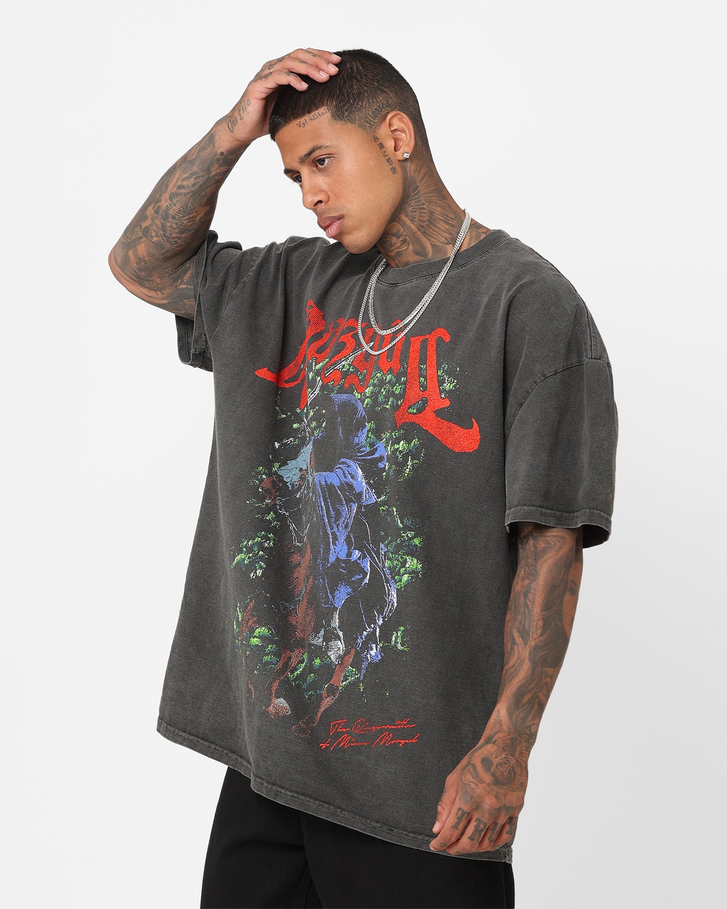 Vintage Lord of the Rings Nazgul Heavyweight T-Shirt - Black Washed Cotton Tee | American Thrift Style | Perfect for Cosplay, Movie Nights & Fantasy Fans