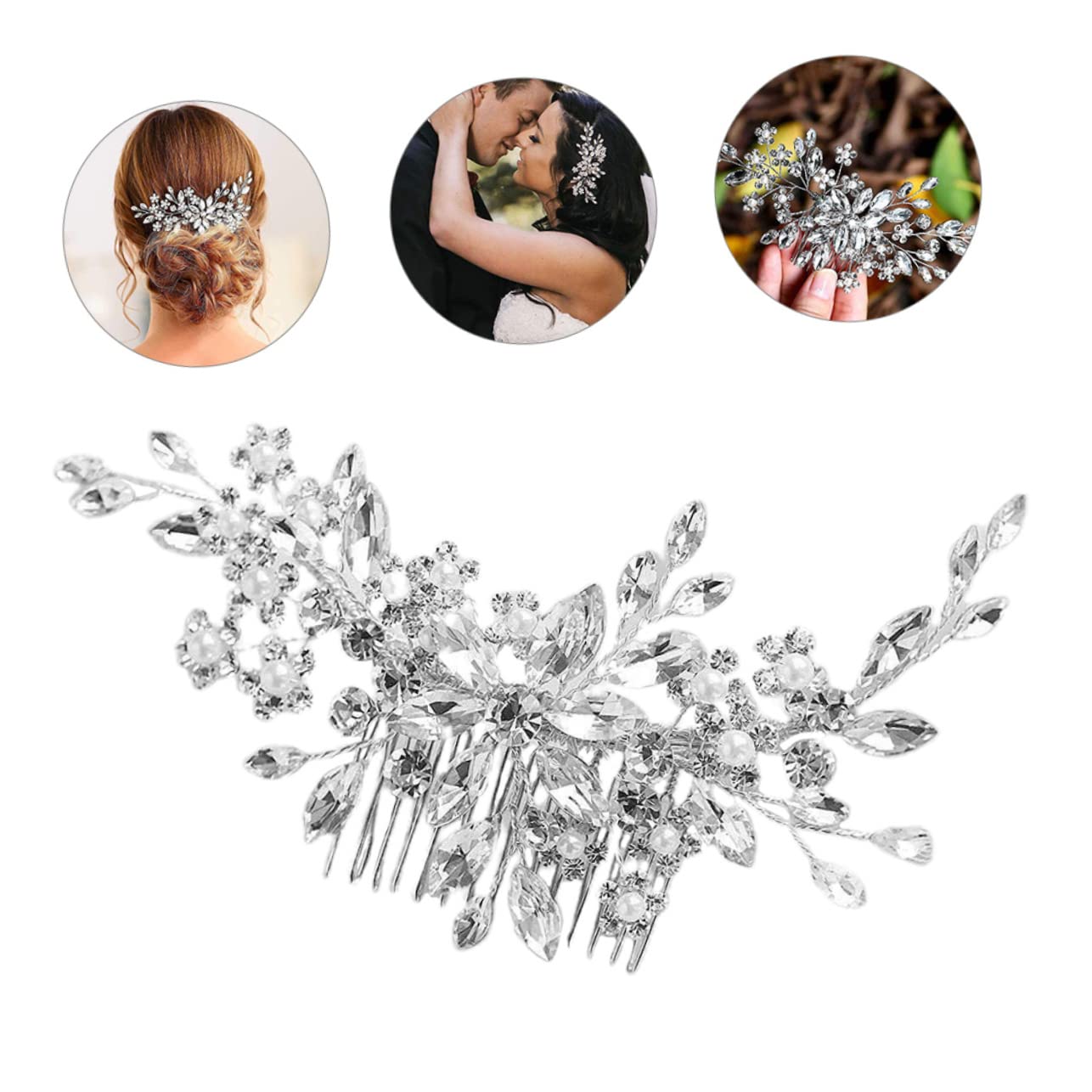 Minkissy 5pcs Wedding Hair Accessories Set - Crystal Bridal Hair Combs & Pins for Bride, Fashionable Headpiece - Perfect for Weddings, Prom, Bridal Showers & Special Occasions