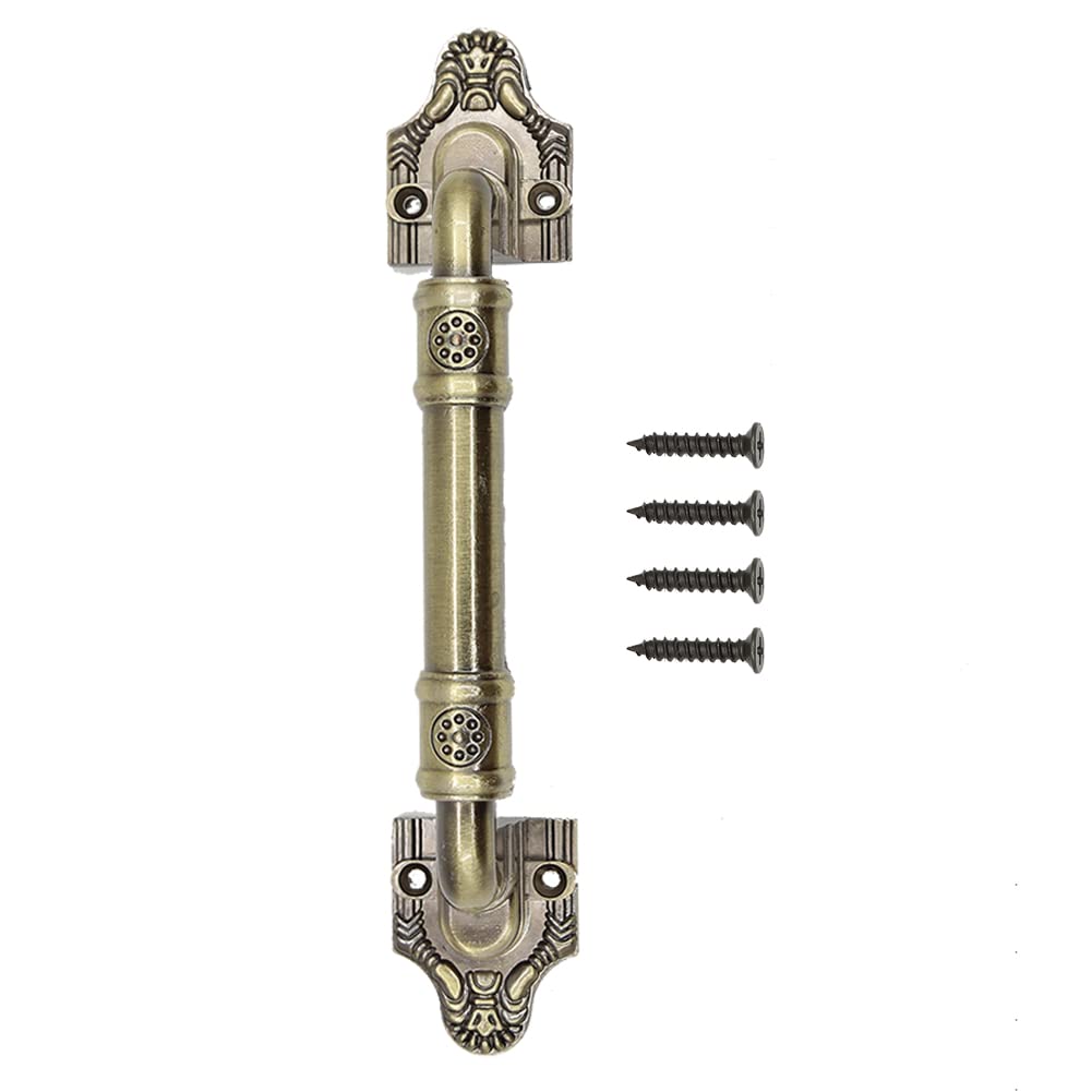 Antique Bronze Vintage Sliding Barn Door Pull Handle - 7.87 Inch Heavy Duty Hardware for Wooden Doors, Garden Gates, Sheds & Cabinets - Rustic Farmhouse Decor for Home, Office & Outdoor Spaces