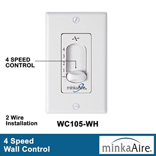 Minka-Aire F524-DK Roto 52 Inch Ceiling Fan with Wall Control - Distressed Koa Wood Blades - Energy Efficient Indoor/Outdoor Use for Bedroom, Living Room, Patio