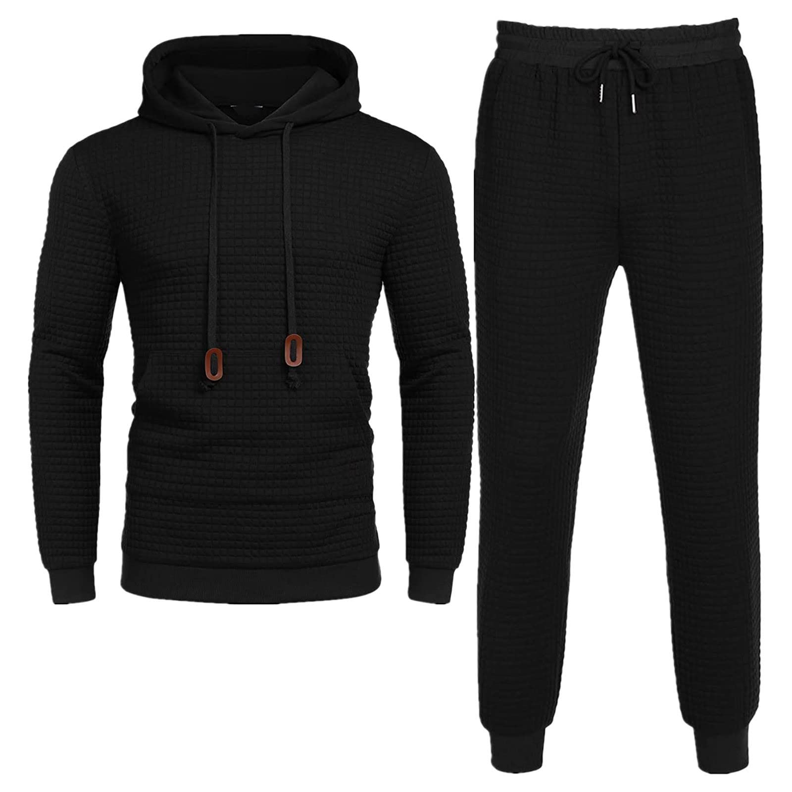 **JUNGE Men's 2-Piece Jogging Suits - Athletic Hoodie & Sweatpants Set, Comfortable Tracksuit for Running, Gym & Casual Wear**    *(Use Case: Perfect for workouts, jogging, lounging, or everyday casual style.)*